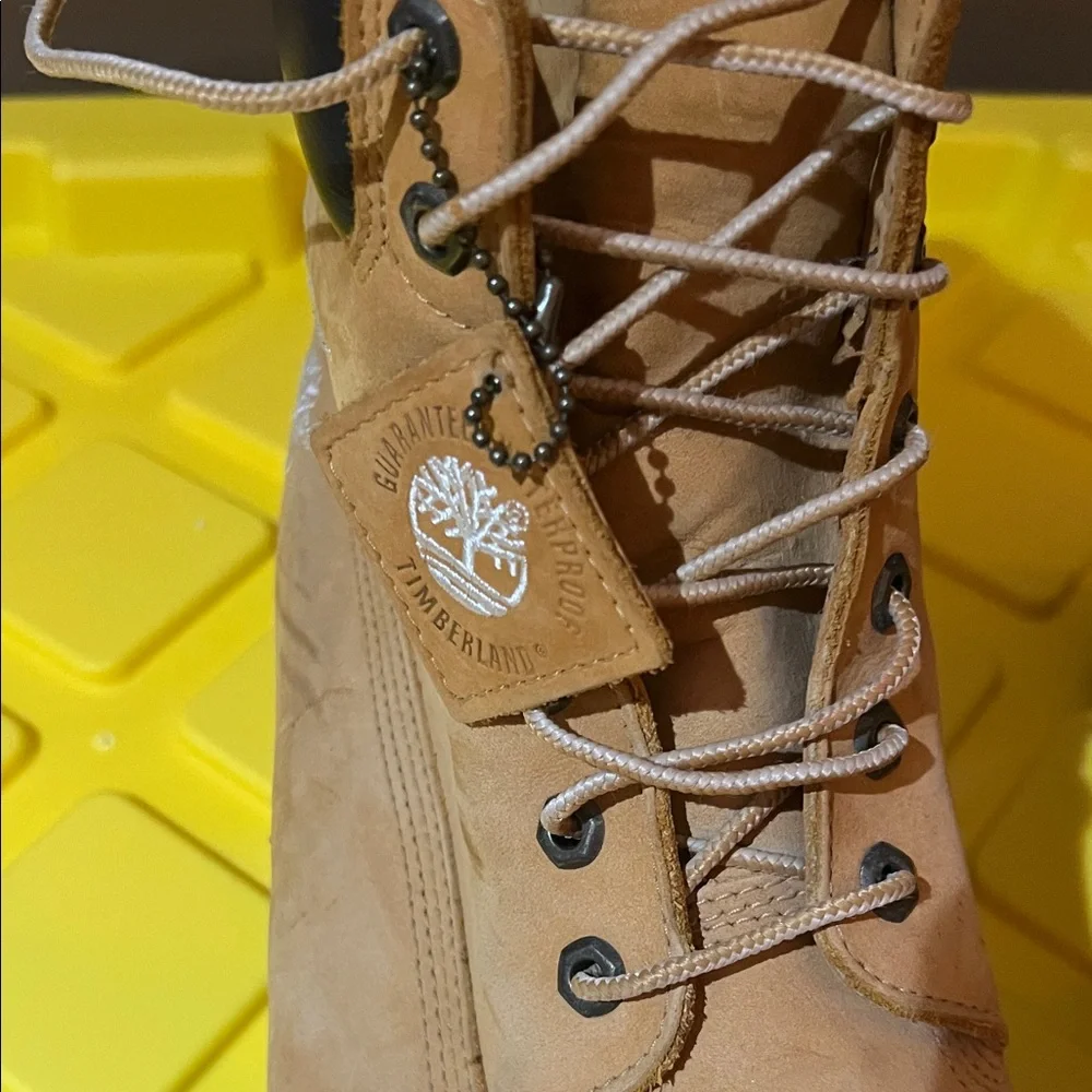 Timberland Men’s Tan Nubuck Padded Collar Lace-Up Boots Sz 15 - Picture 5 of 16